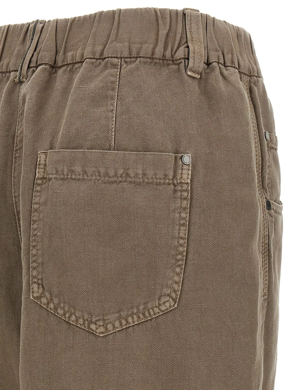 Straight-Leg Elastic Waist Trousers