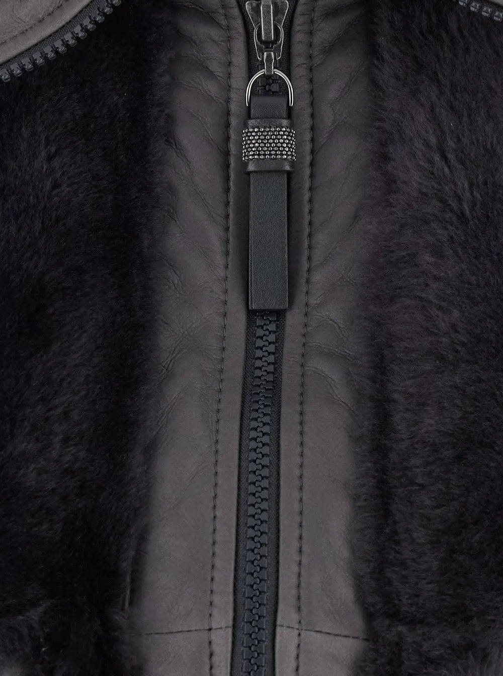 Zipped Shearling Jacket