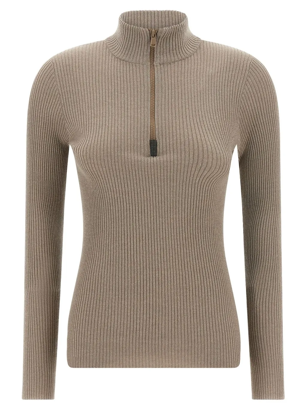 High Neck Ribbed T-Shirt