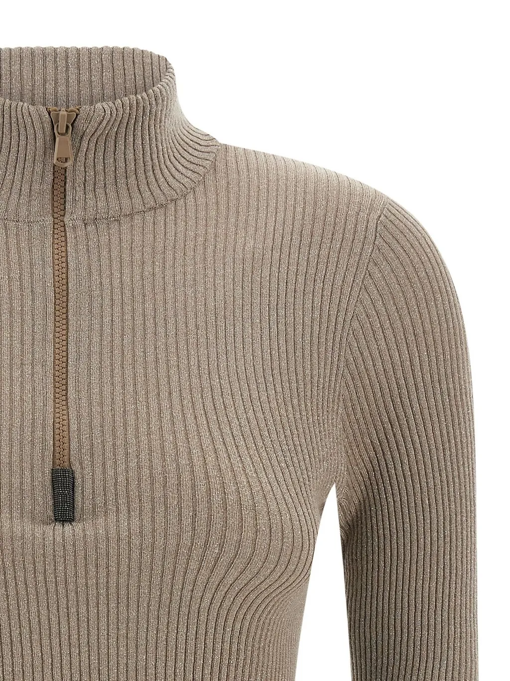 High Neck Ribbed T-Shirt