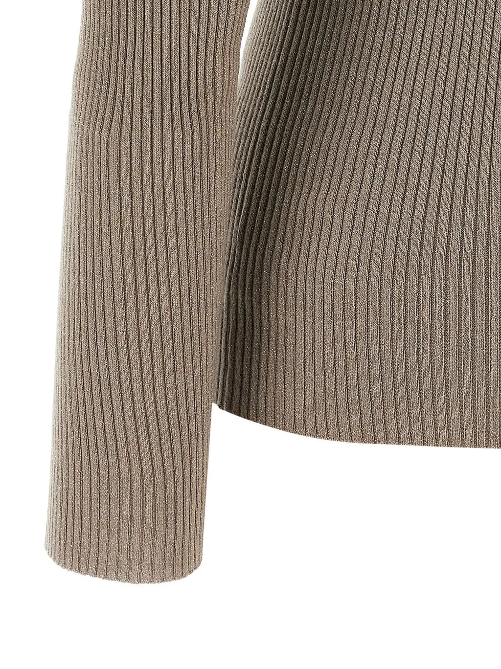 High Neck Ribbed T-Shirt