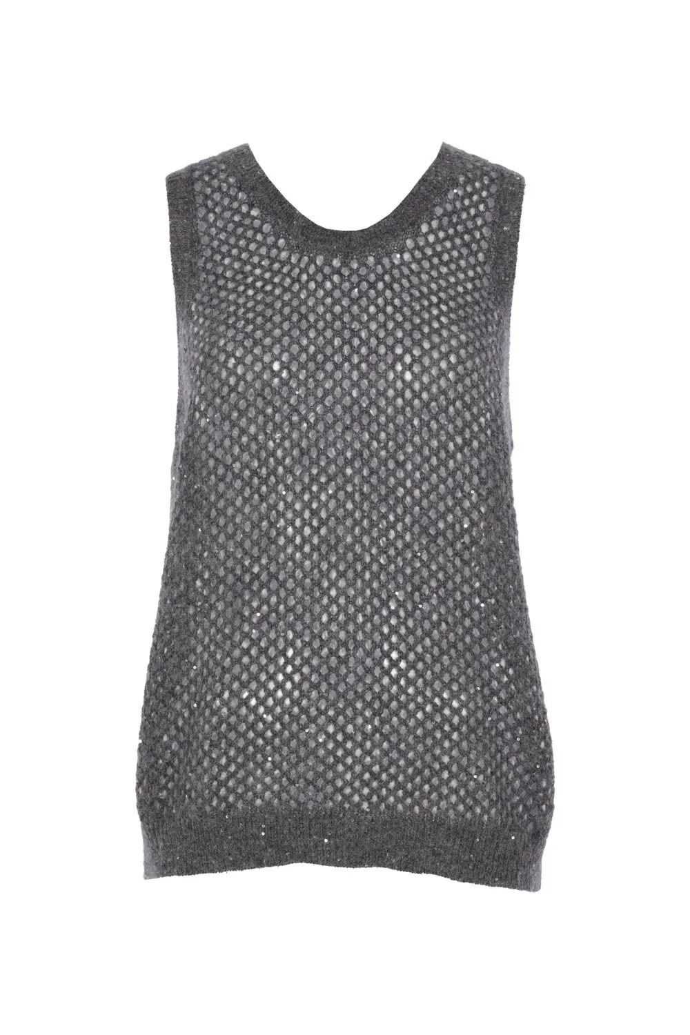 Open Knitted Sleeveless Sweater