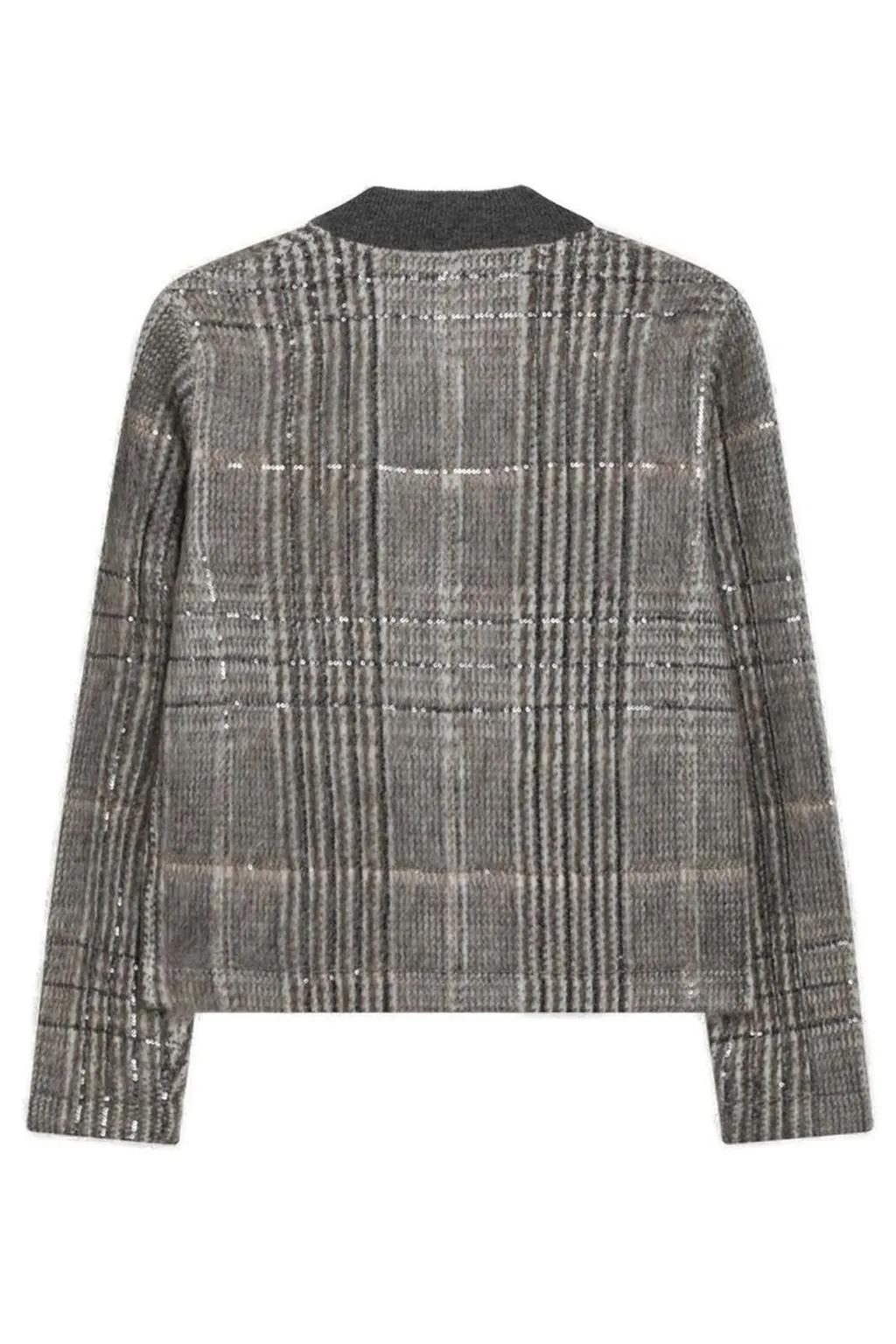 Dazzling Checked Jacquard Cardigan