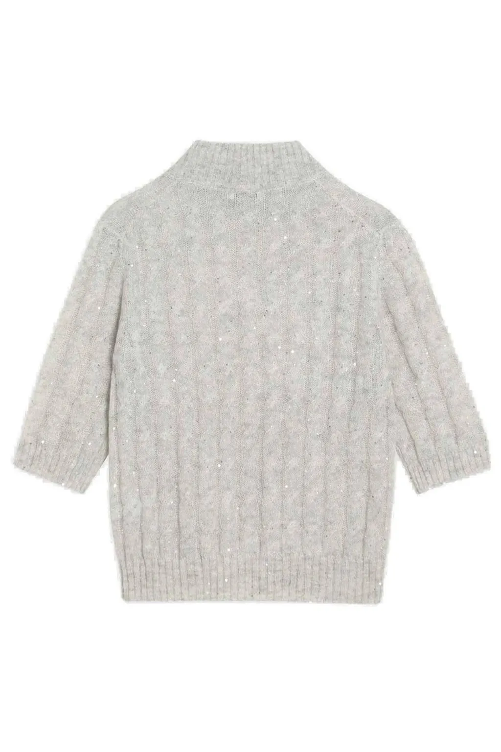 Sequin Embellished High-Neck Sweater