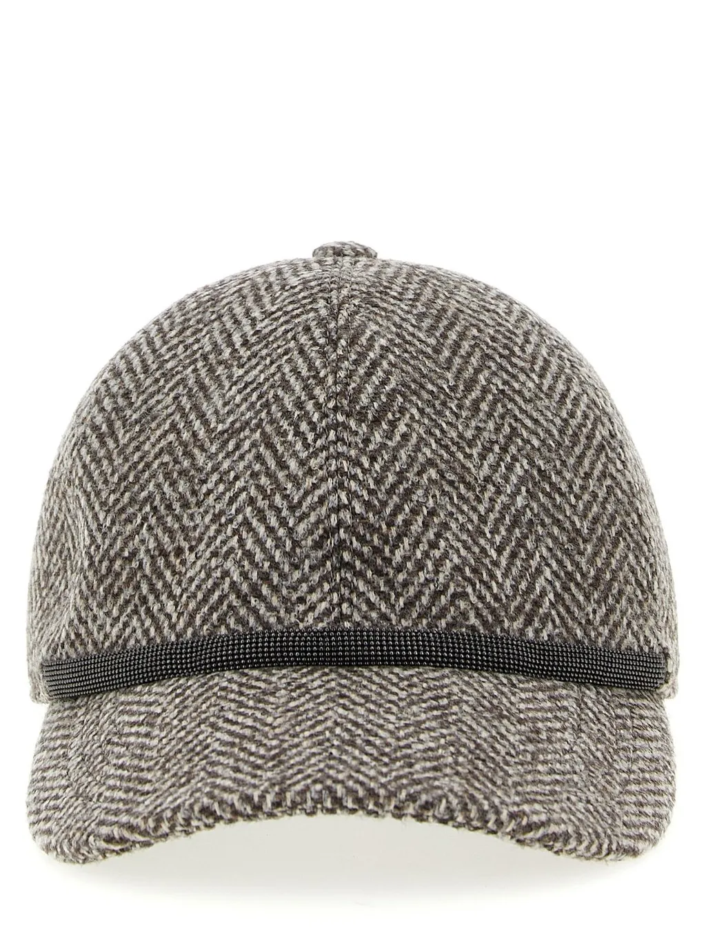 Herringbone Tweed Curved Brim Cap