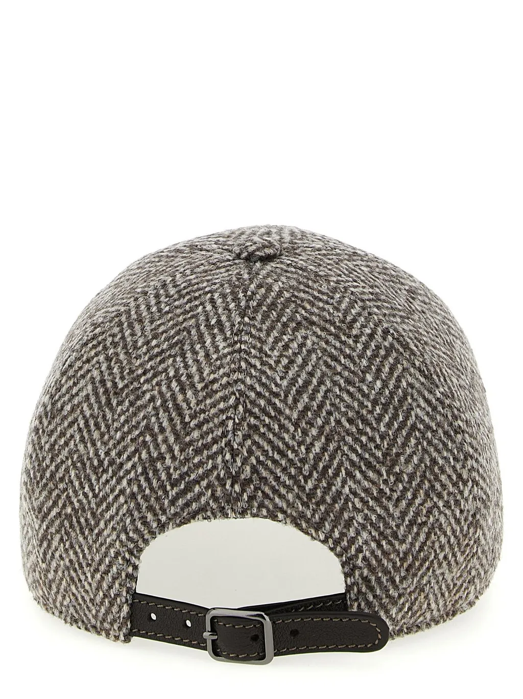 Herringbone Tweed Curved Brim Cap