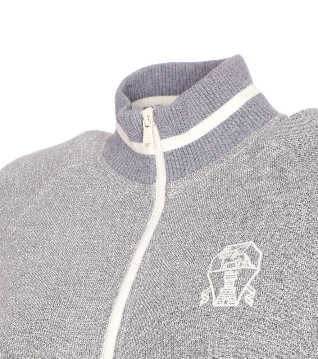 Logo Embroidered Zipped Sweatshirt
