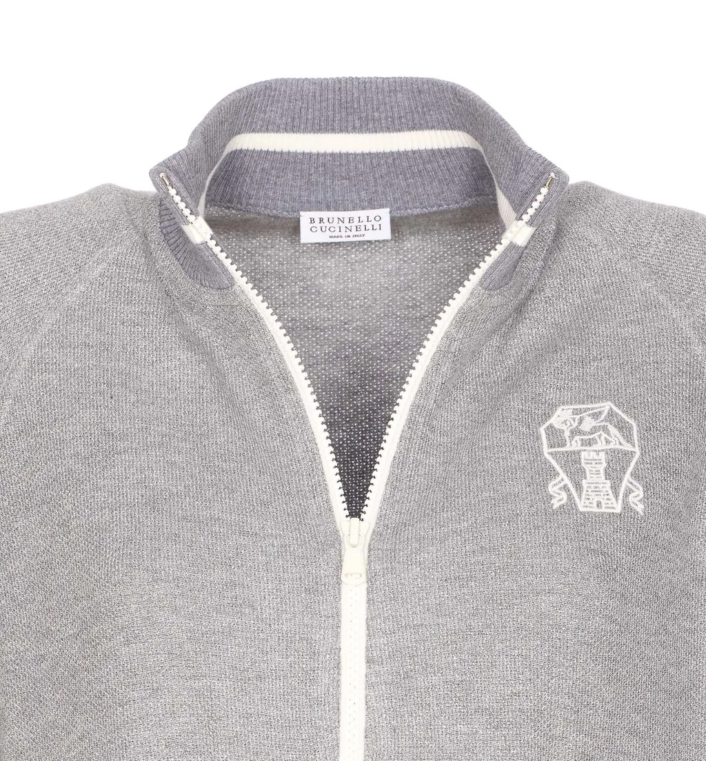 Logo Embroidered Zipped Sweatshirt