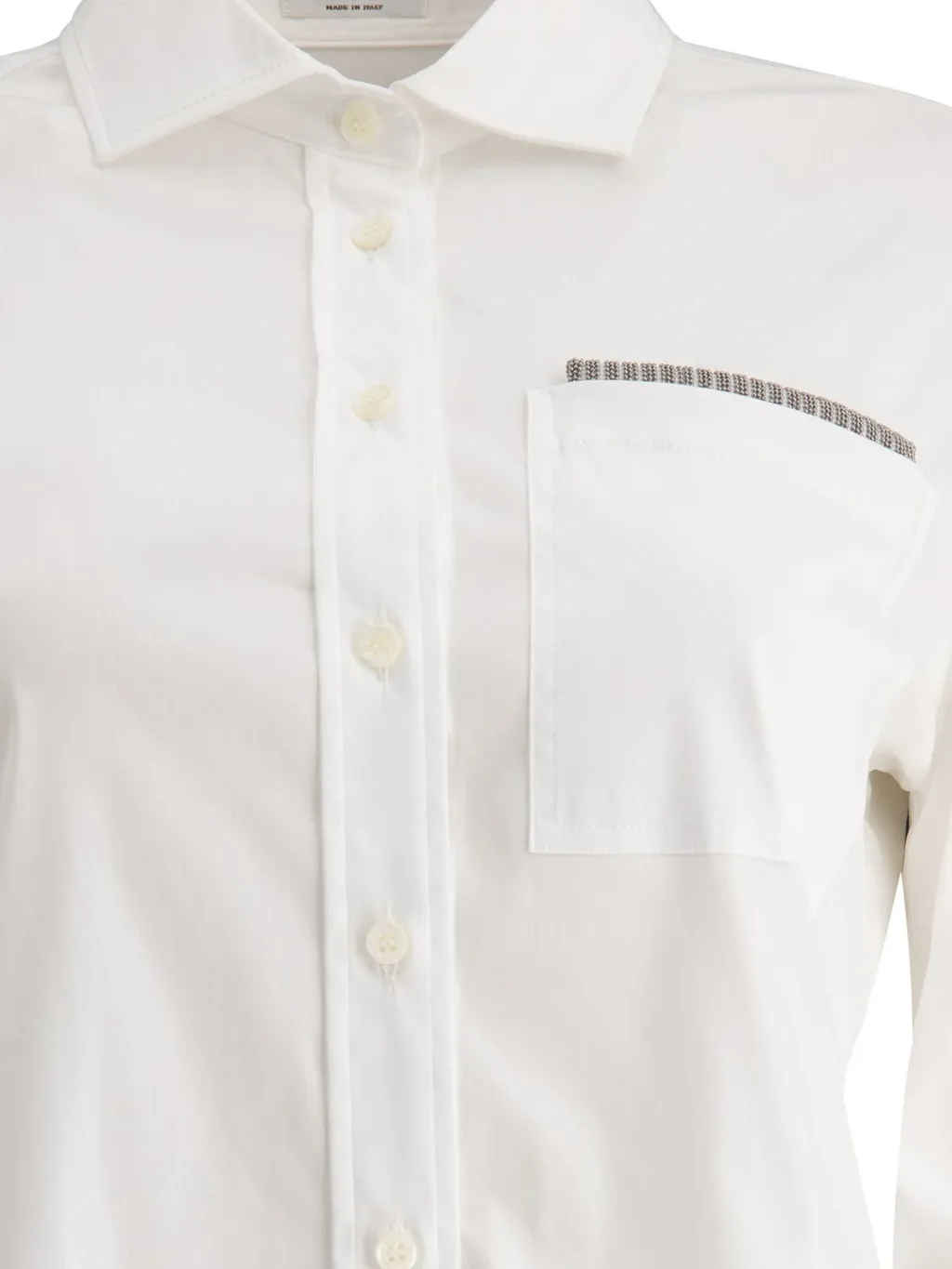 Embellished Stretched Poplin Shirt