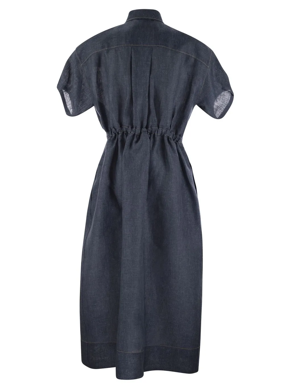Zipped Denim Maxi Dress