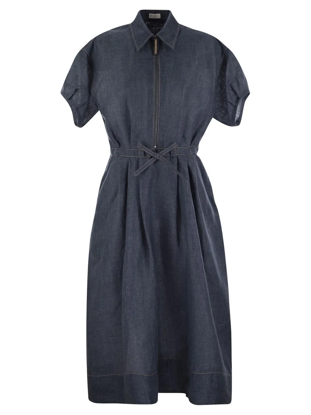 Zipped Denim Maxi Dress
