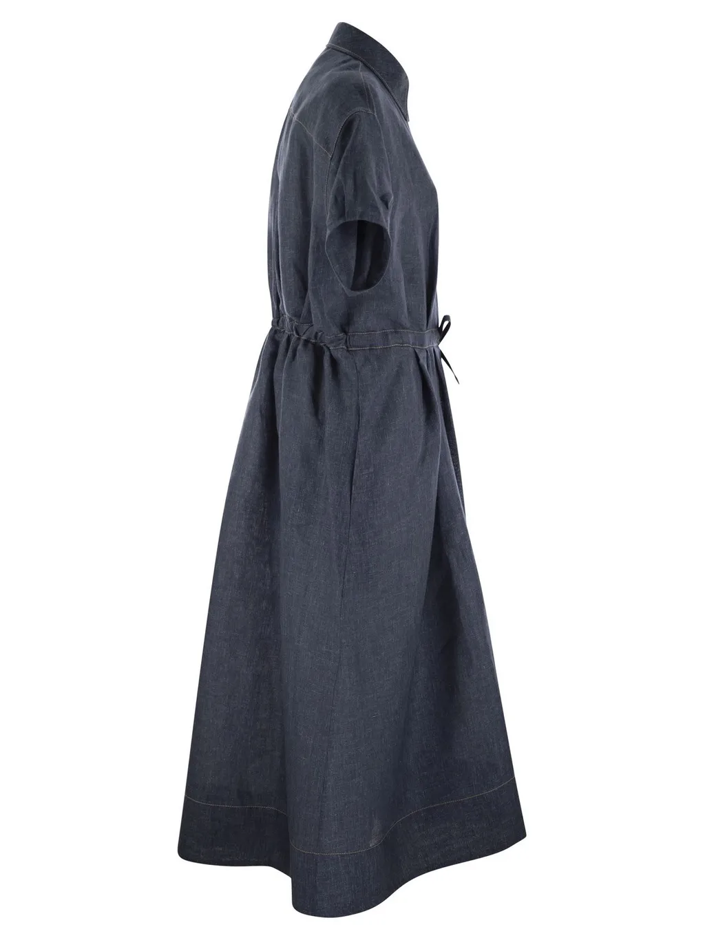 Zipped Denim Maxi Dress