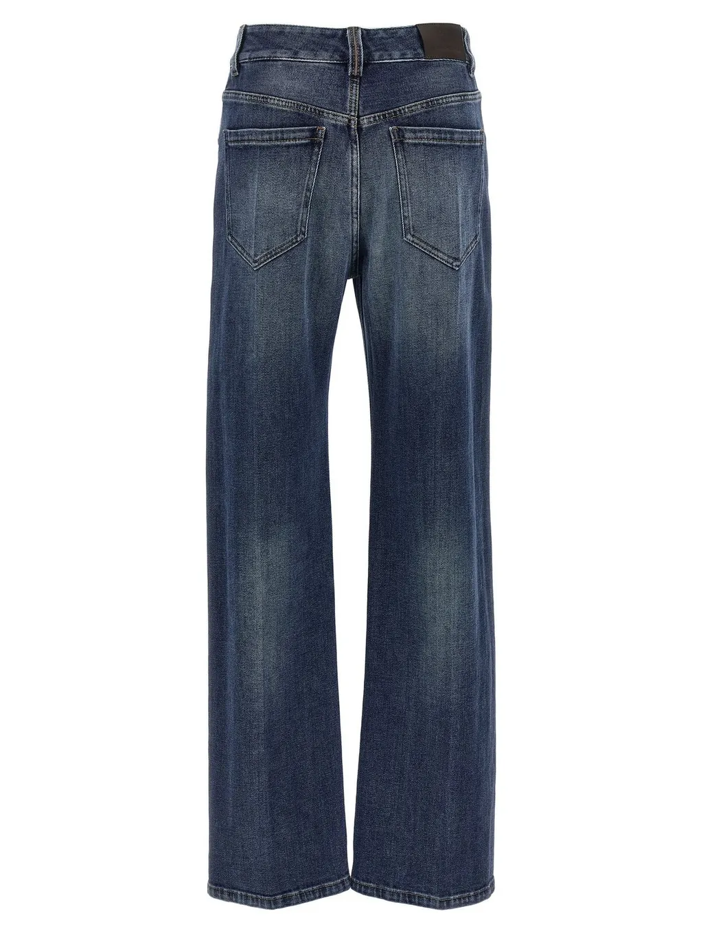 Logo Patch Straight Leg Jeans