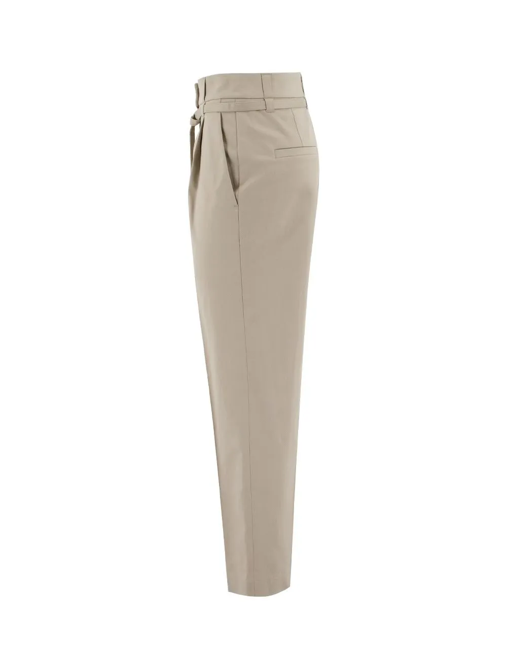High-Waist Belted Tapered-Leg Trousers