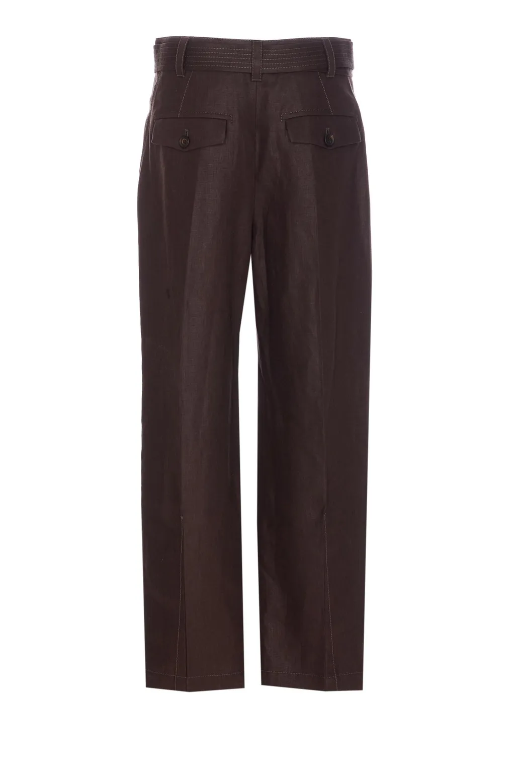 Belted Straight-Leg Trousers