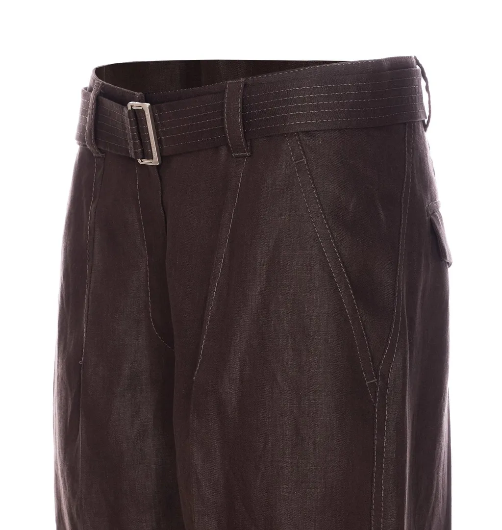 Belted Straight-Leg Trousers