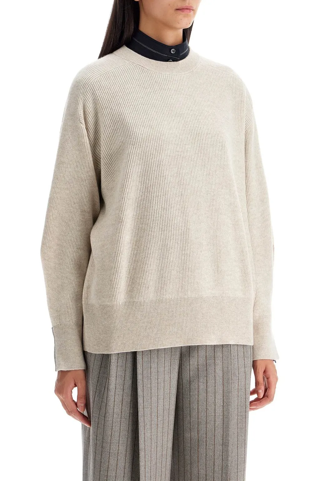 Crewneck Knitted Boxy Pullover