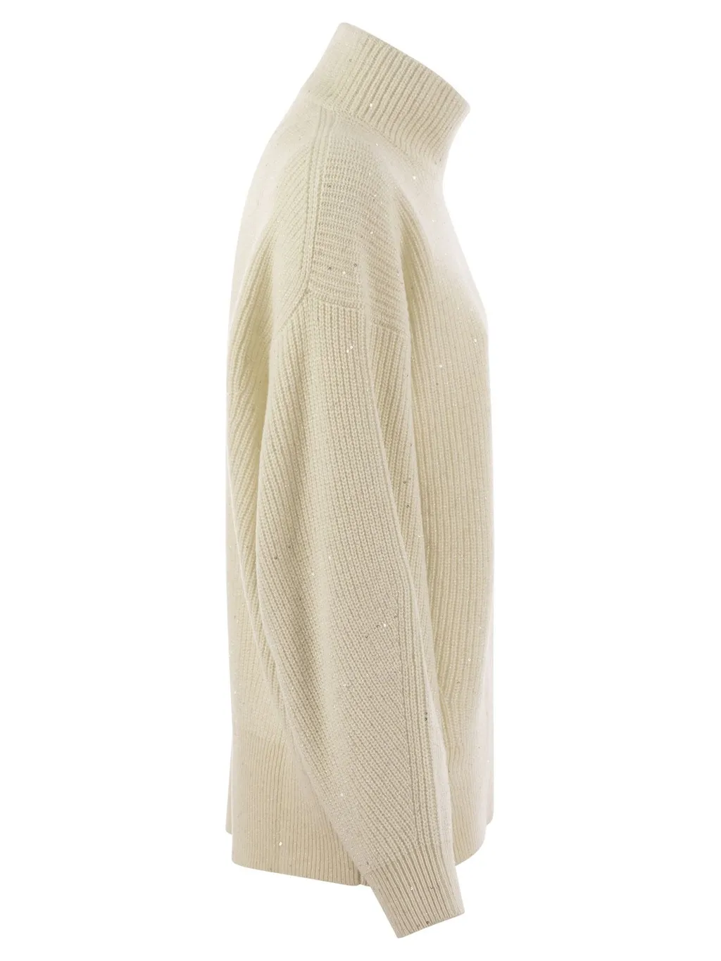 Lurex High Neck Oversized Pullover