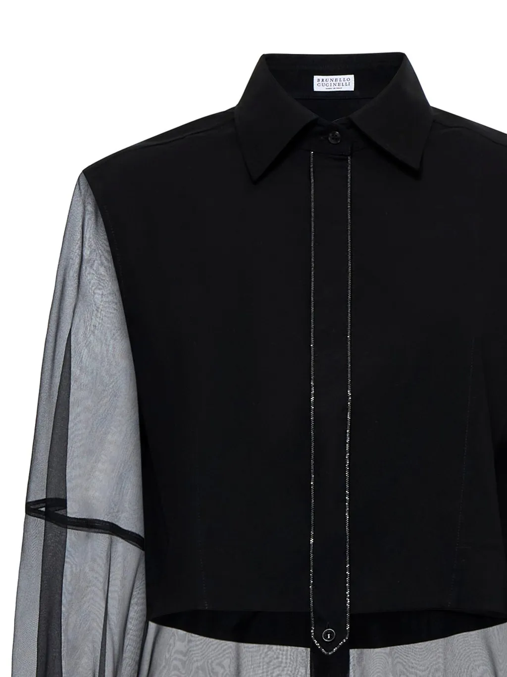 Embellished Long-Sleeved Poplin Shirt
