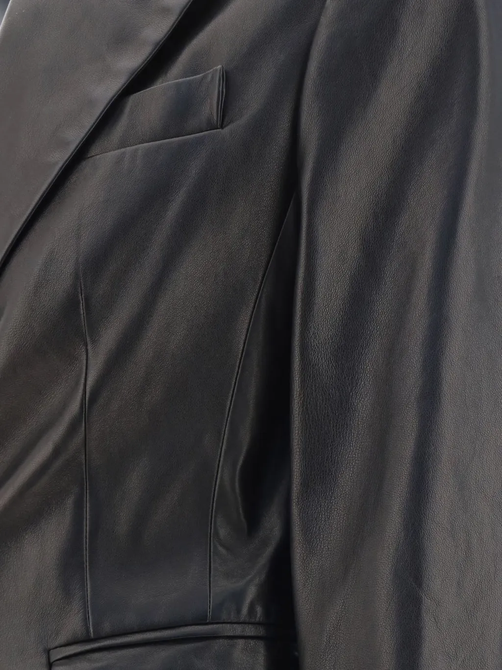 Single-Breasted Leather Jacket