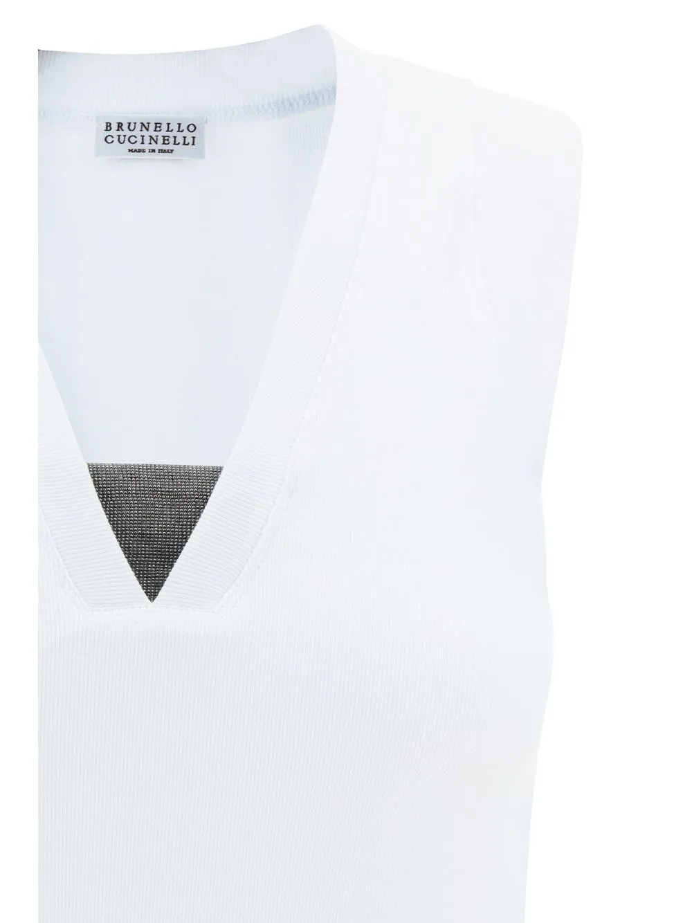 Ribbed Hem V-Neck Top