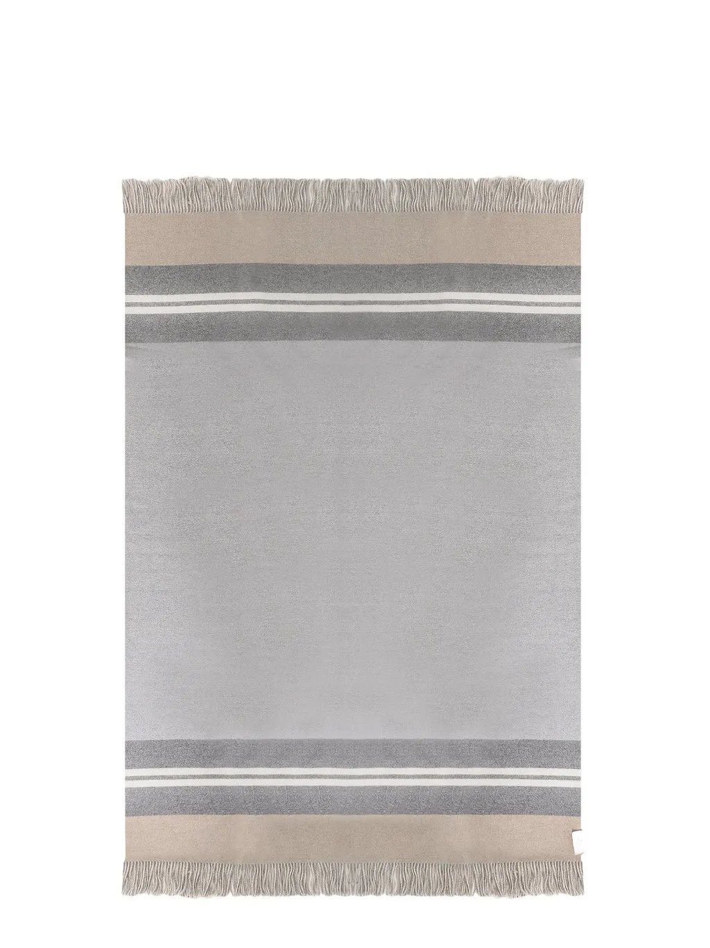 Colour-Block Fringed Blanket