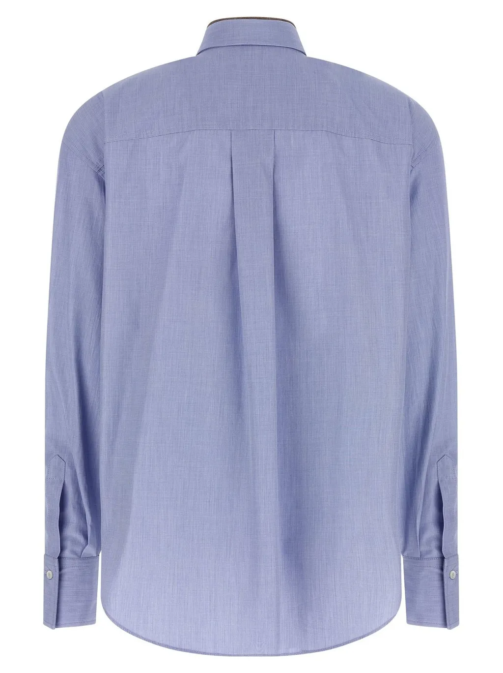 Long-Sleeved Curved Hem Shirt