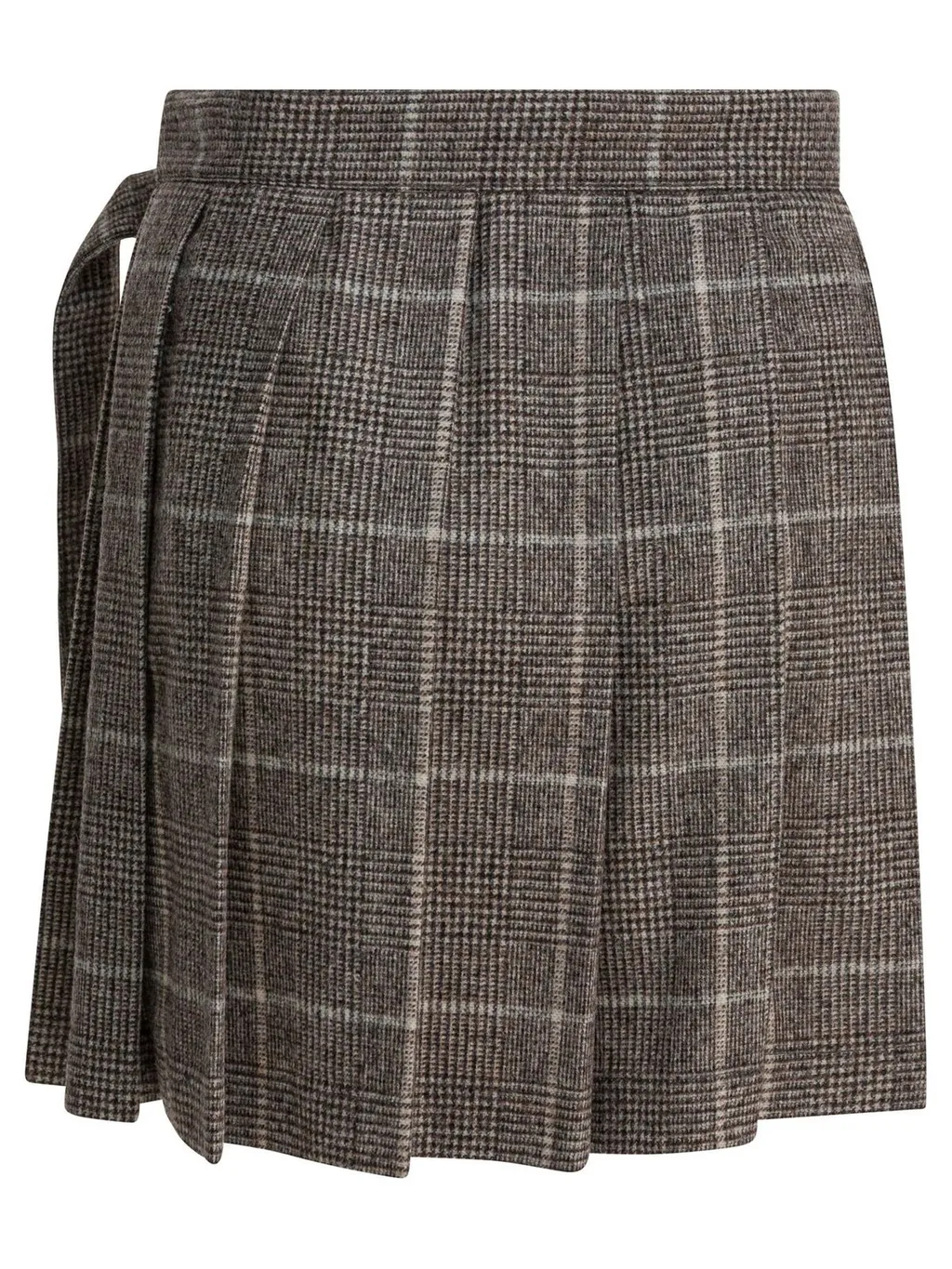 Checked Pleated Mini Skirt
