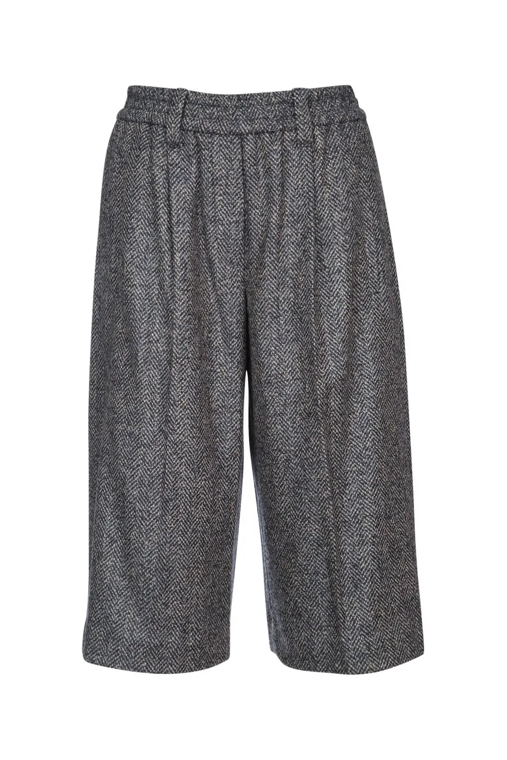 Pleated Knee-Length Shorts