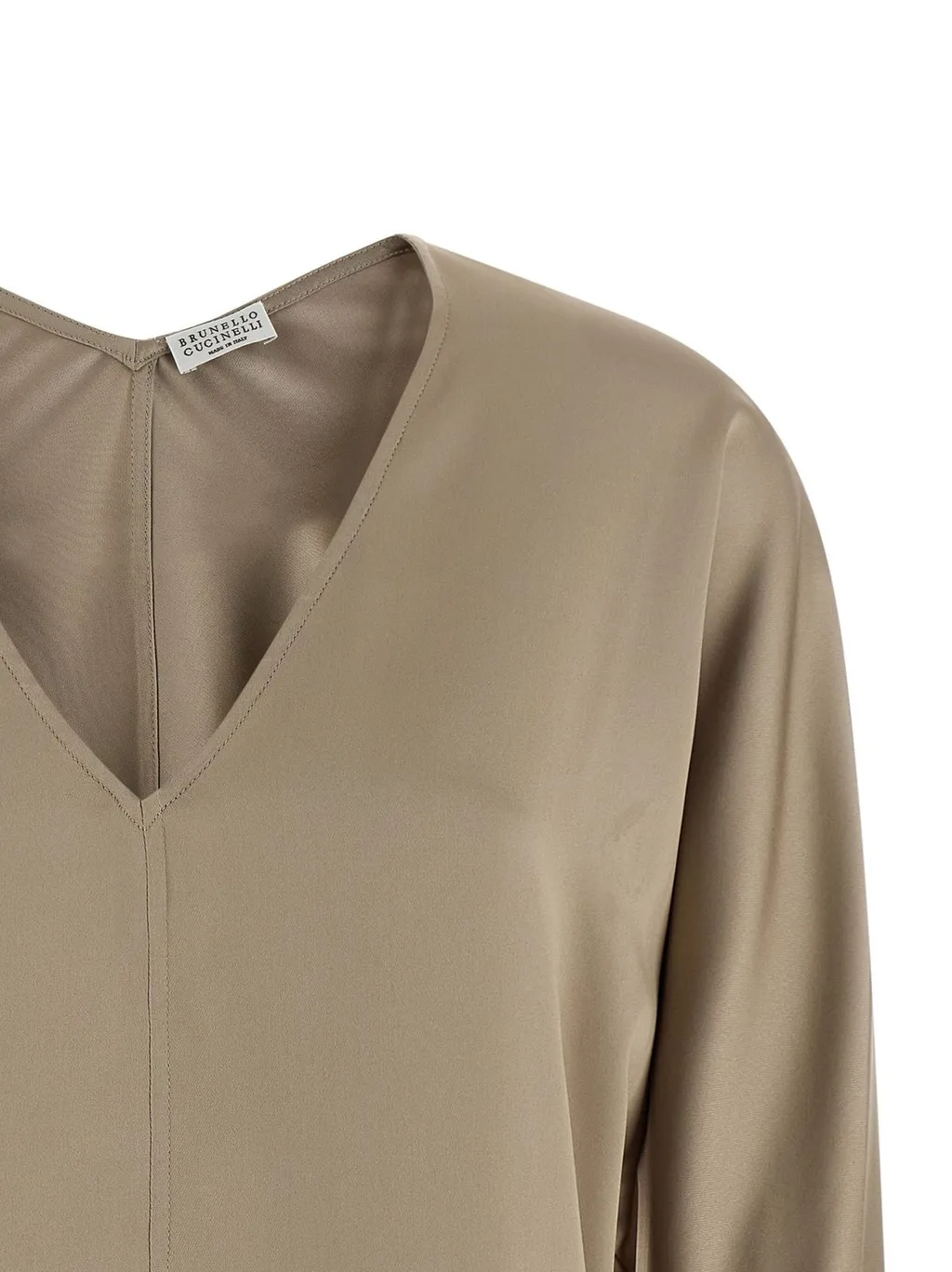 V-Neck Long-Sleeved Blouse