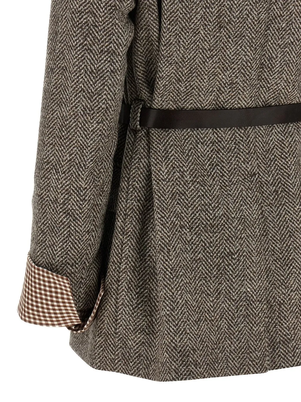 Peak Lapel Belted Blazer