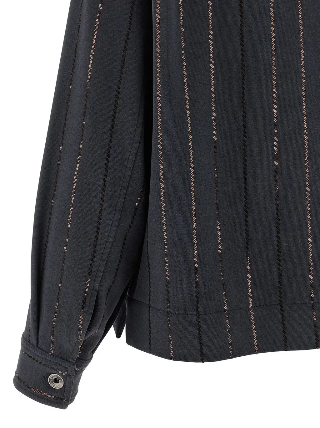 Sequin Embellished Fleece Shirt