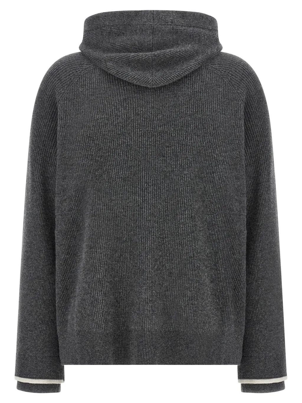 Monile Detailed Knit Hoodie