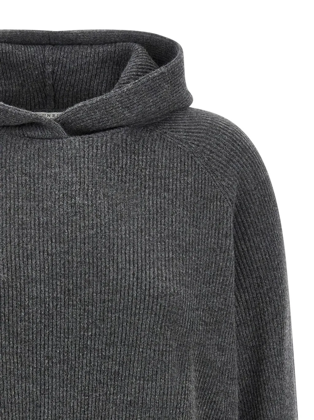 Monile Detailed Knit Hoodie