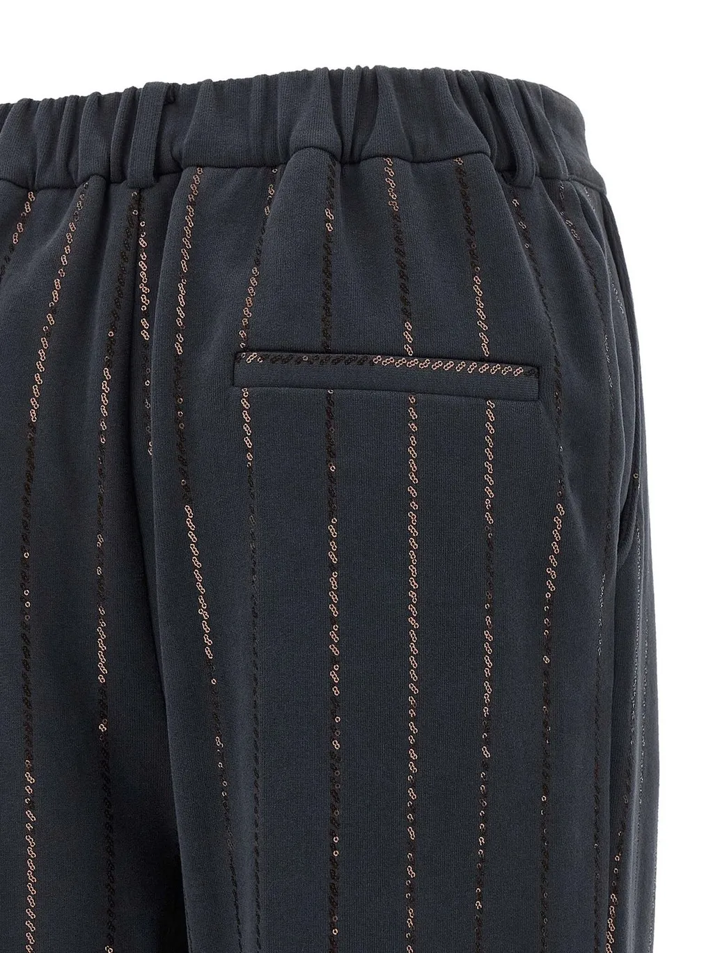Dazzling Chalk Stripe Embroidered Joggers