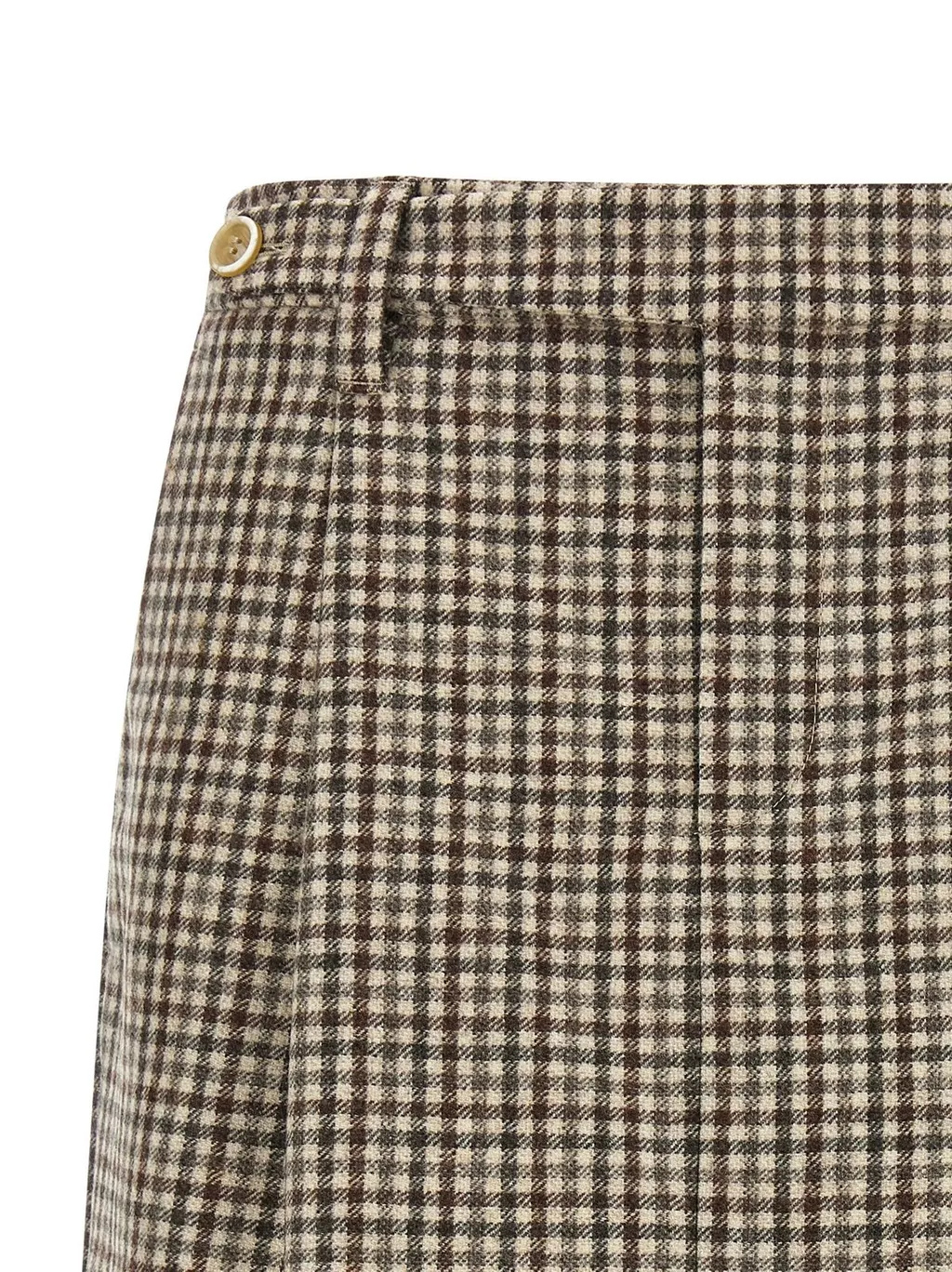 Checked Pleated Mini Skirt
