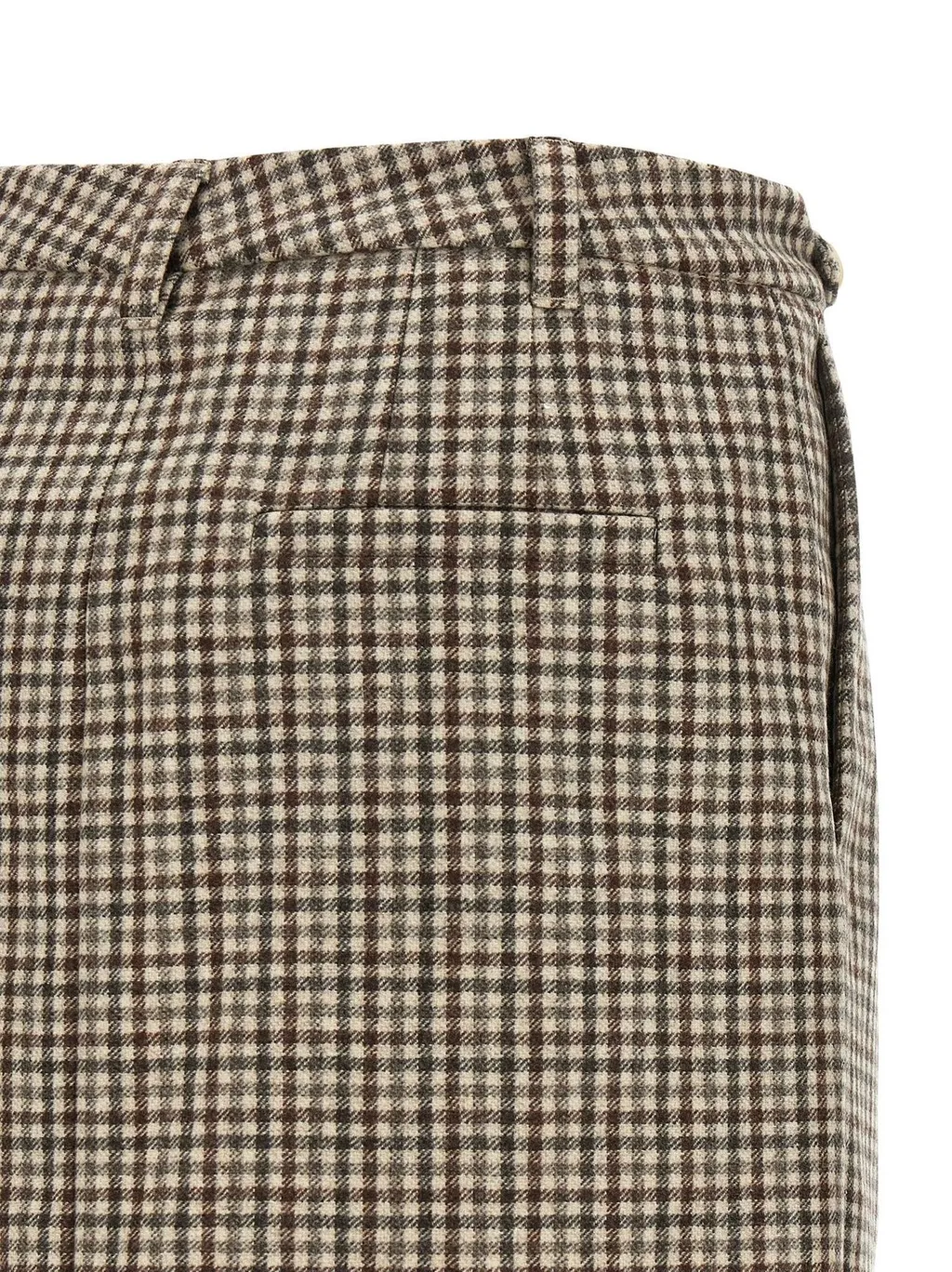 Checked Pleated Mini Skirt