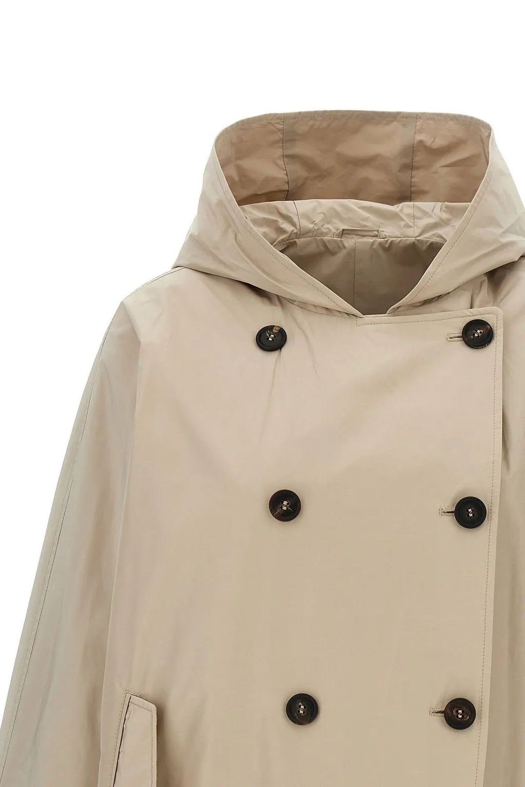 Double-Breasted Hooded Coat