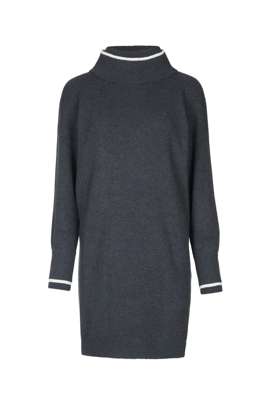 High Neck Ribbed Mini Dress