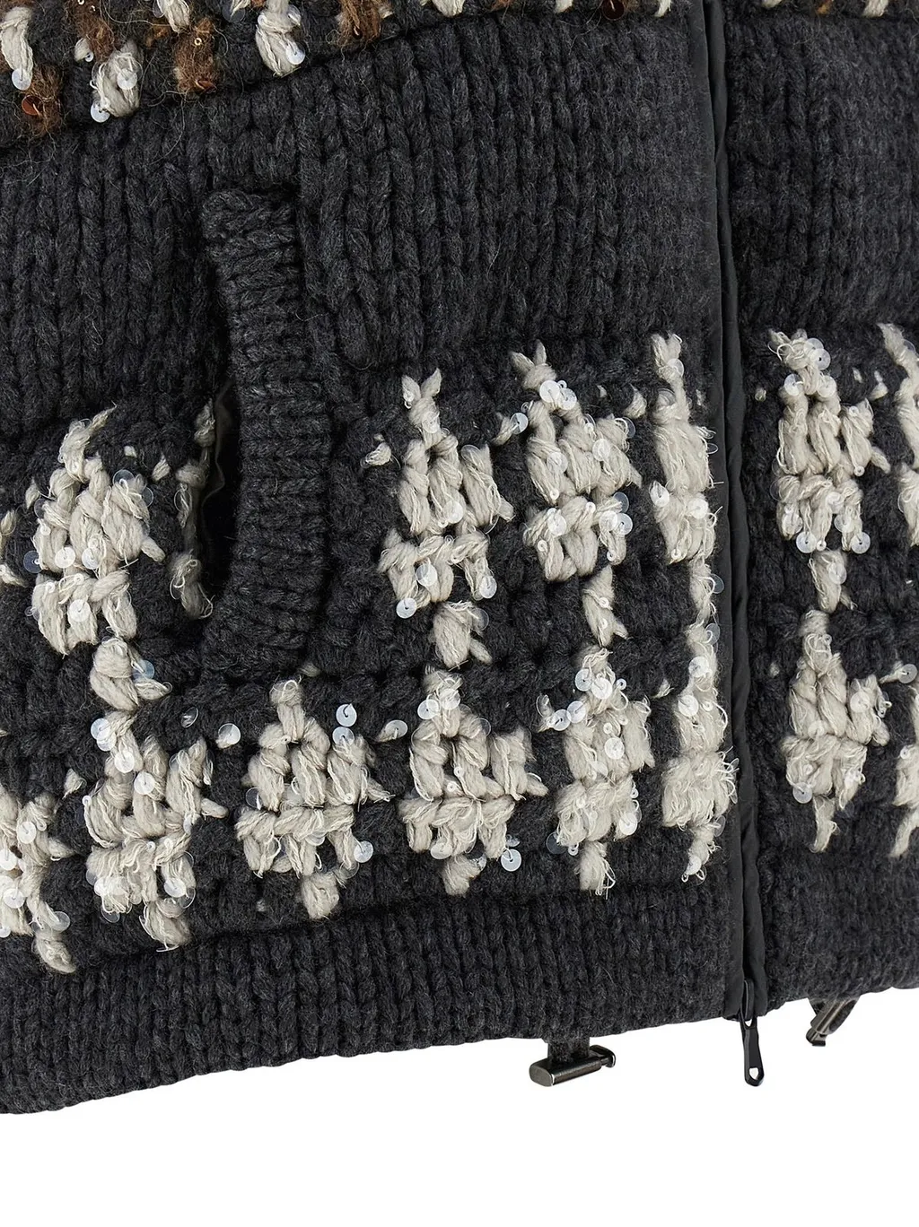 Macro Prince Of Wales Opera Knit Hooded Down Vest