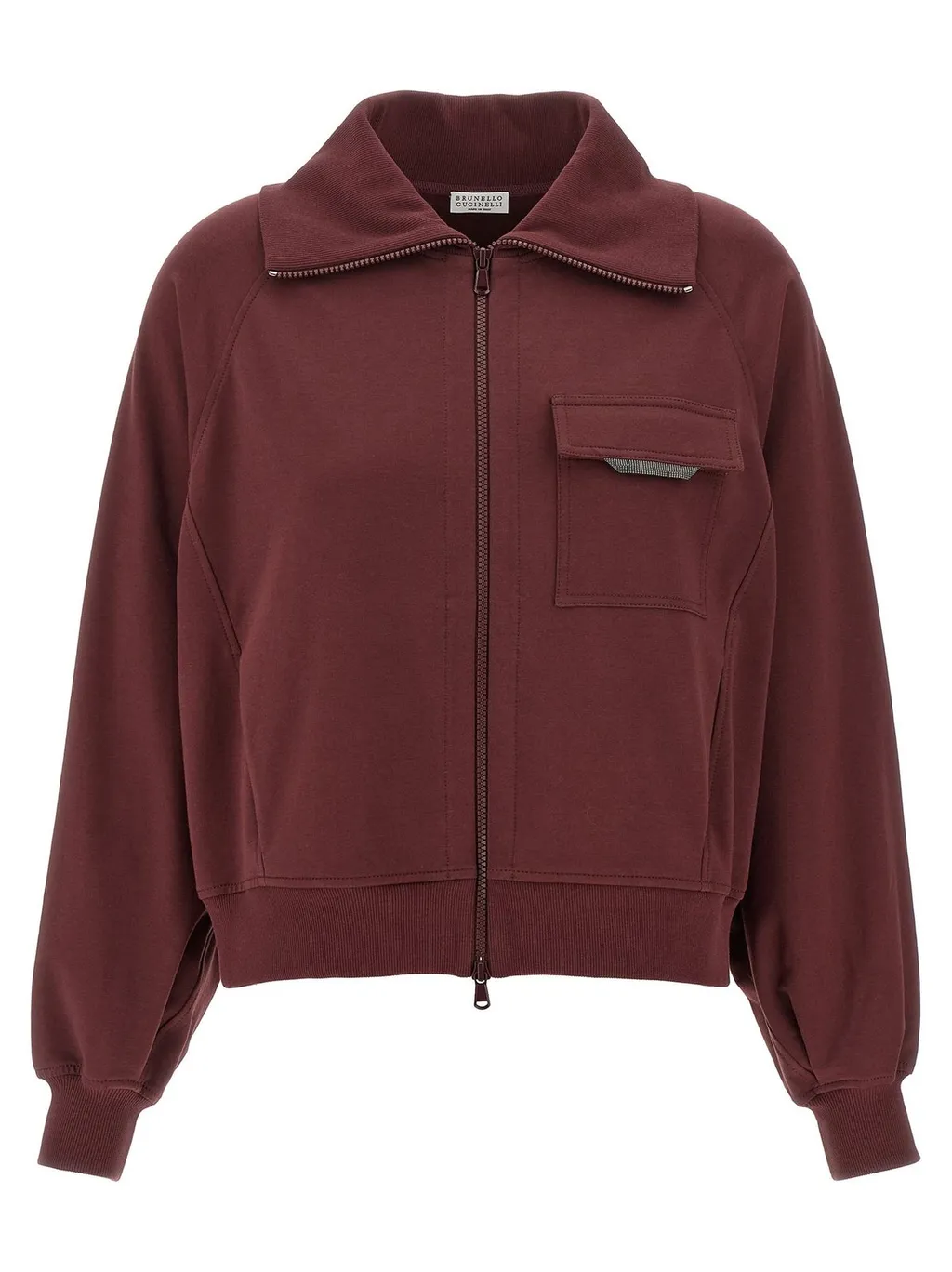 Pocket-Detail Zip-Up Sweatshirt