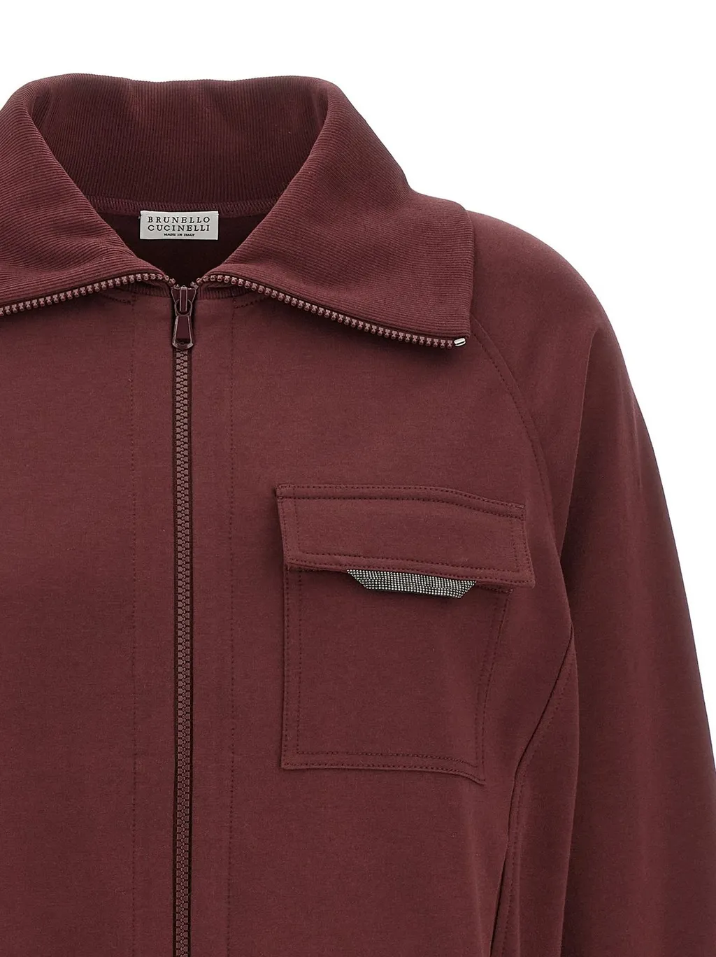 Pocket-Detail Zip-Up Sweatshirt