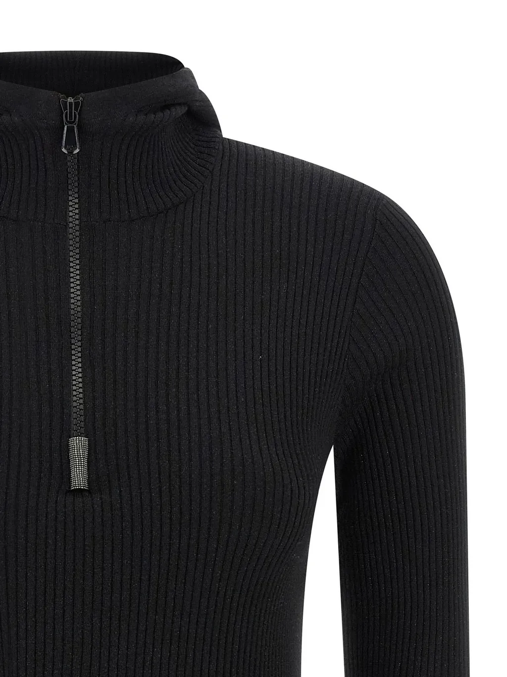 Hooded Ribbed Sweater