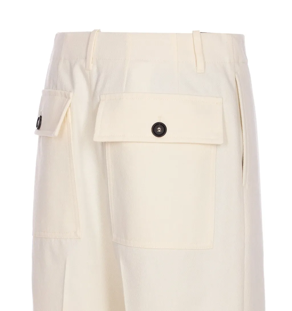 Pleated Cropped Trousers