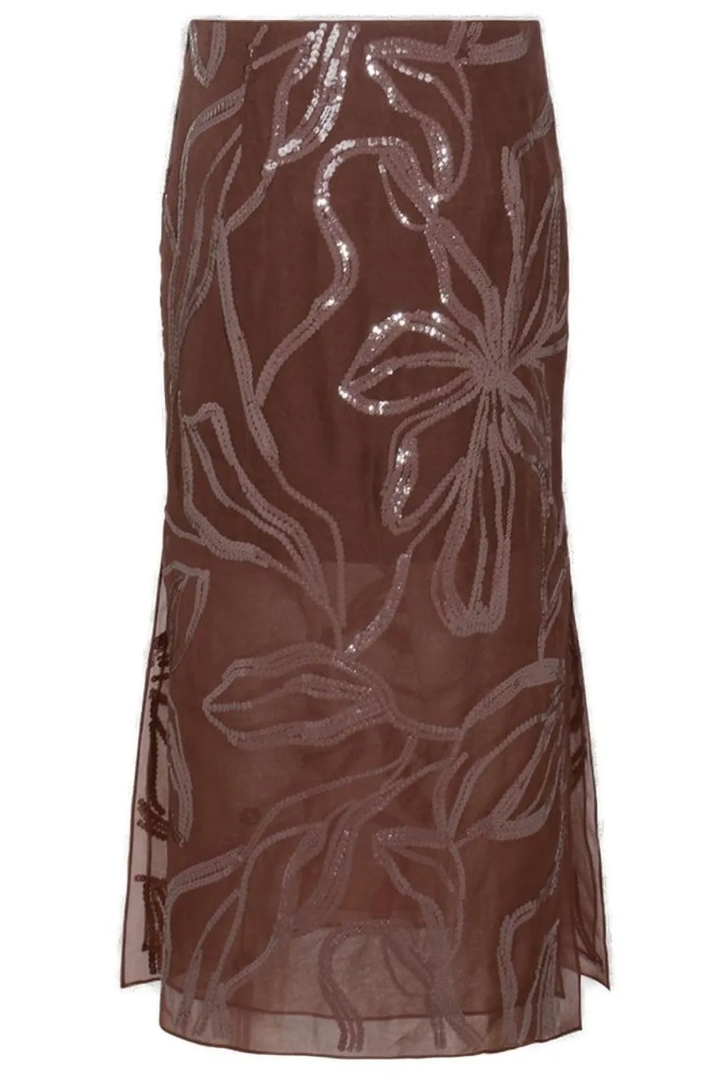 Floral Embellished Midi Skirt