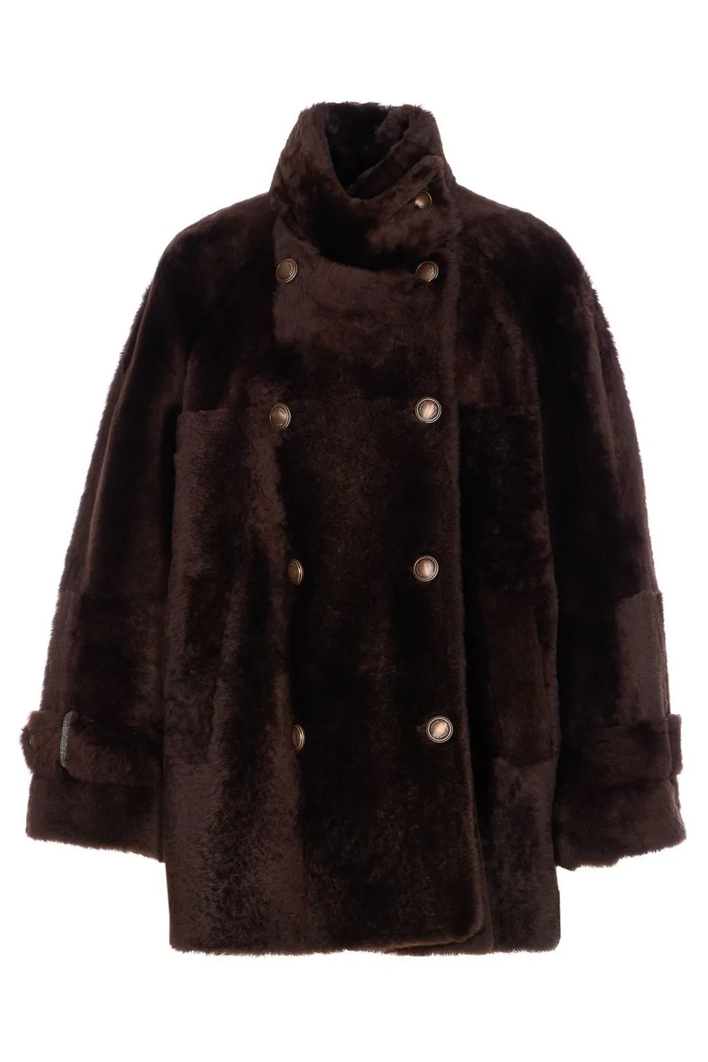Double-Breasted High Neck Jacket