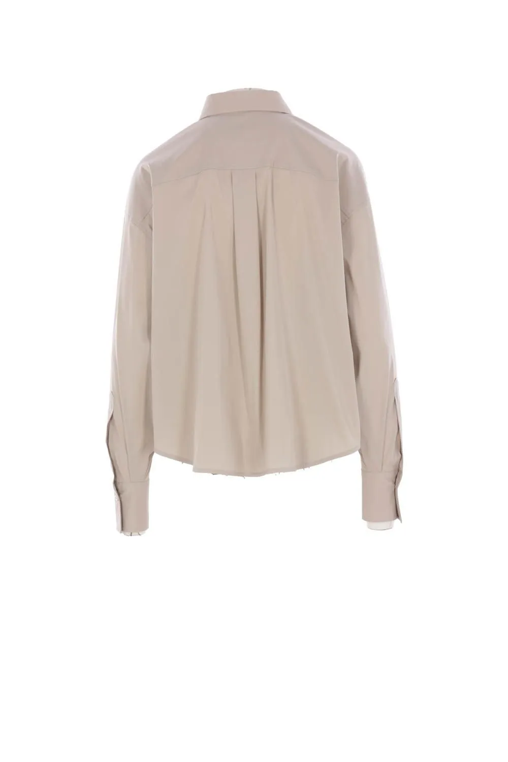 Monili Detail Curved Hem Shirt