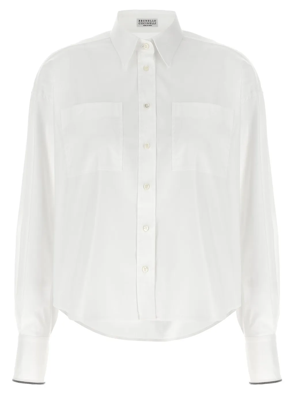 Shiny Cuff Stretched Poplin Shirt