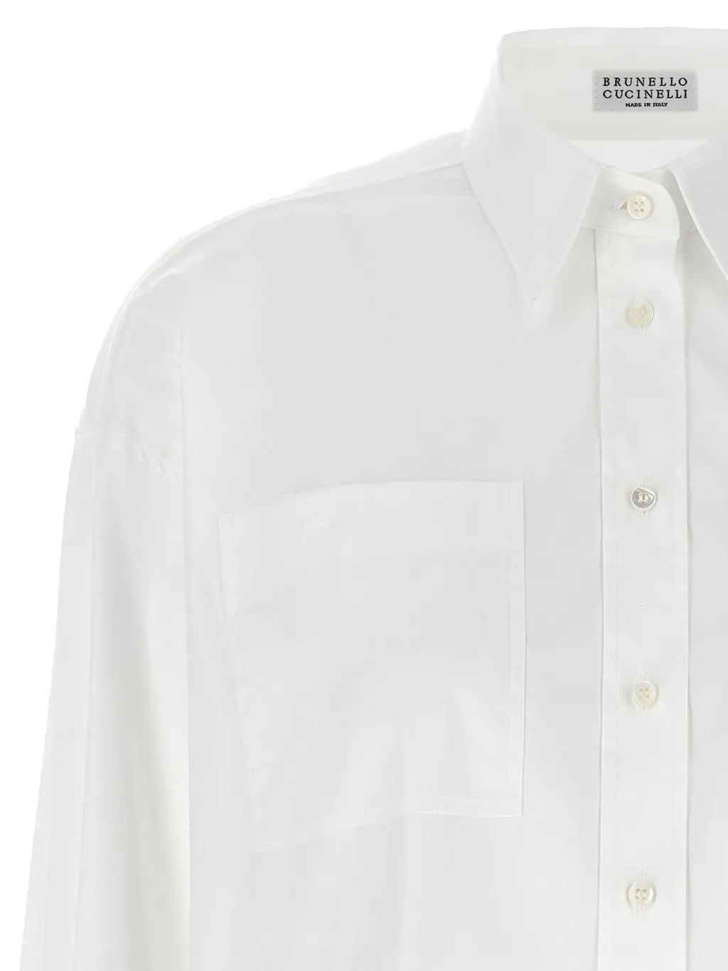 Shiny Cuff Stretched Poplin Shirt