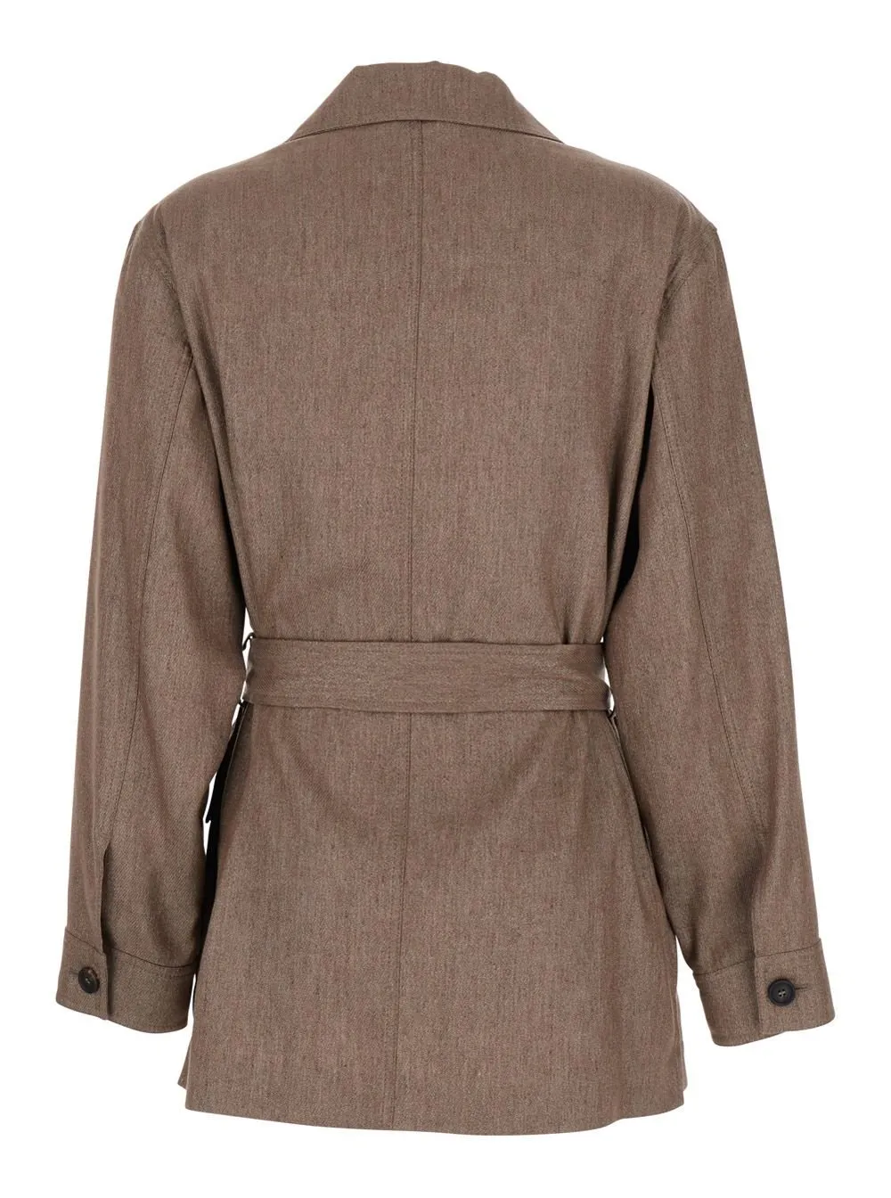 Long-Sleeved Belted Jacket